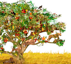 Tree climbing lions and a flat tire